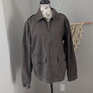 Eddie Bauer jacket Medium Green Collared Zip Up Unisex